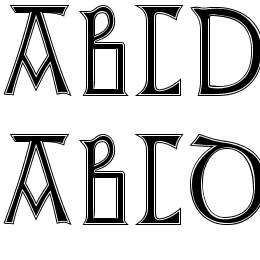 British Outline Majuscules Font File