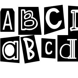 DJB Ransom Note Clipped Messy Font File