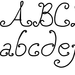 DJB SQUIRLY Q Font File