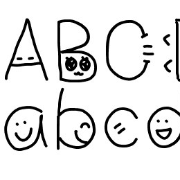 drawn faces on my letters Font File