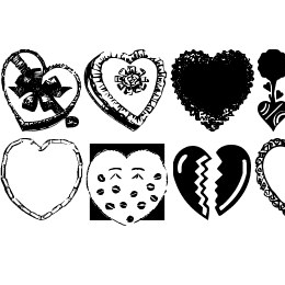 Hearts Galore Font File