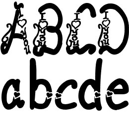 I love you ABC 123 Font File