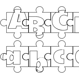 Puzzle Pieces Outline Font File